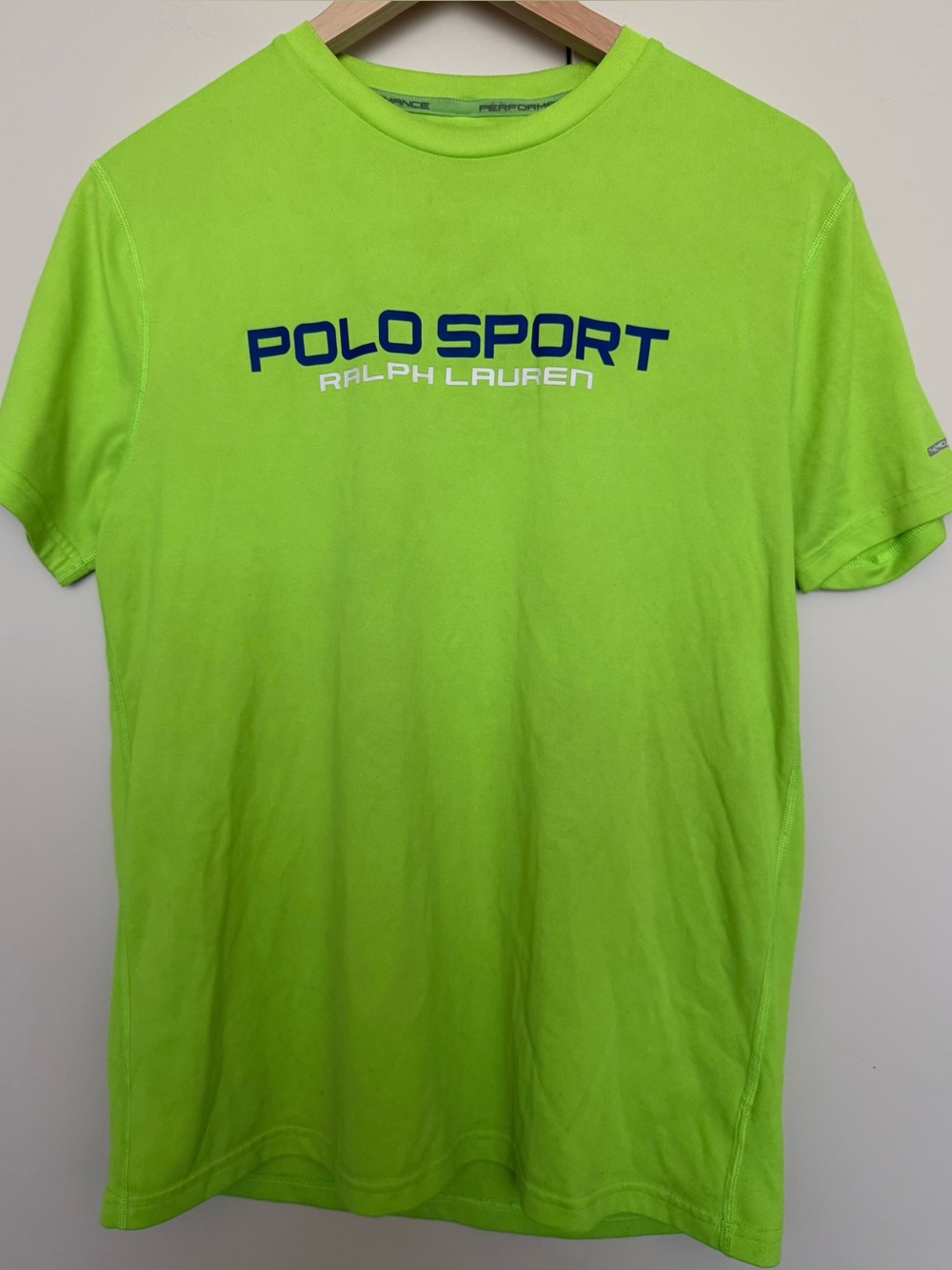 Vintage Ralph Lauren Polo Sport Neon Green Logo Tee Unisex Small EUC 90s Y2K